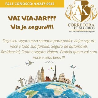 Aproveite e feche seu seguro essa semana. Estamos com preços imperdíveis. #viajeseguro #façaseguro #vempraAK #teesperamos